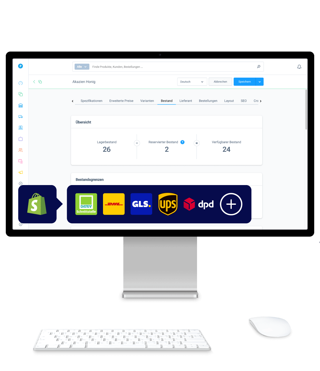 Die Shopify Warenwirtschaft mit zentralen ERP, automatisierte Prozesse rund um Lager & Versand, Rechnungen, integrierte Versandanbieter, DATEV und mehr aus einer Hand.